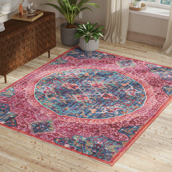 Bungalow Rose Justine Oriental Red/Pink Area Rug & Reviews Wayfair